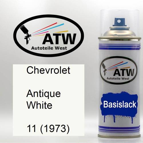 Chevrolet, Antique White, 11 (1973): 400ml Sprühdose, von ATW Autoteile West.